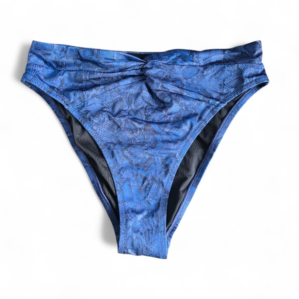 Victoria’s Secret Blue Snakeskin Bikini Bottom Size Large